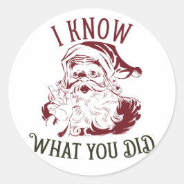 Ik weet wat jij deed Vintage Kerstmis Ronde Sticker