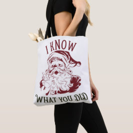 Ik weet wat jij deed Vintage Kerstmis Tote Bag