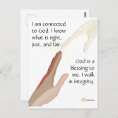 Ik weet wat juist is. God is een zegen. Briefkaart (Voorkant / Achterkant)