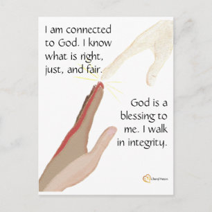 Ik weet wat juist is. God is een zegen. Briefkaart