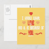 Ik weet wat liefdesquote is briefkaart (Voorkant / Achterkant)