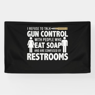 Ik weiger te praten over de controle van Pistolen Spandoek