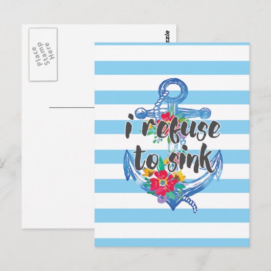 Ik weiger te zinken briefkaart (Voorkant / Achterkant)