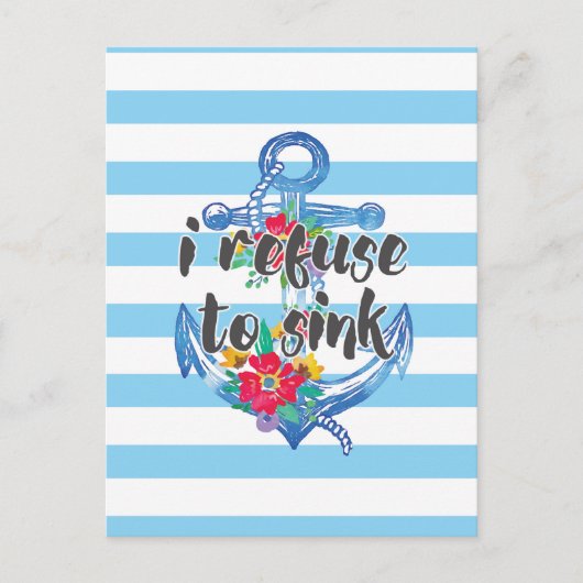 Ik weiger te zinken briefkaart (Voorkant)