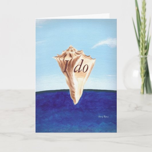 Ik wel, Seashell Ocean Wedding Invitting-kaarten (Voorkant)