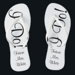 Ik wel! Trouwdag bruid Teenslippers<br><div class="desc">Je kunt niet veel enthousiaster zijn dan je voor te bereiden om te zeggen "Ik doe!". Nu,  terwijl je je klaarmaakt op je grote dag,  kun je het vanaf de bodem van je voeten roepen - ik doe het!</div>