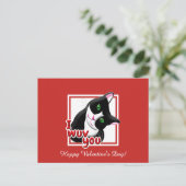 Ik wend je met een kat op de Valentijns-dag Briefkaart (Staand voorkant)