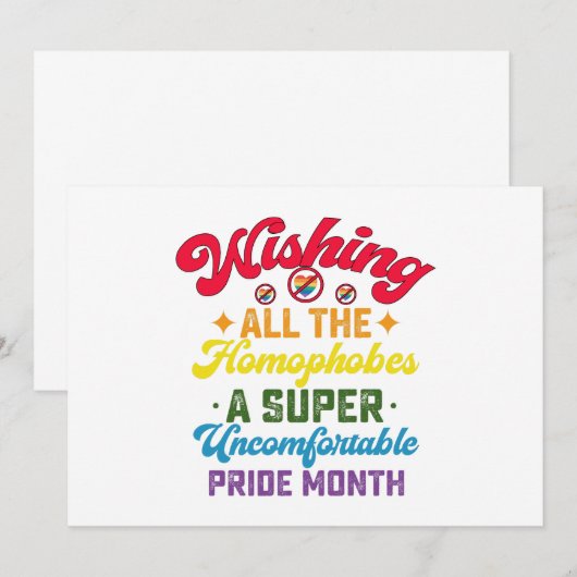 Ik wens alle homofoben een super pride maand kaart (Voorkant / Achterkant)
