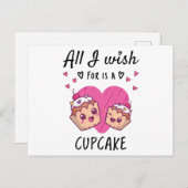 Ik wens alleen een Cupcake Briefkaart (Voorkant / Achterkant)