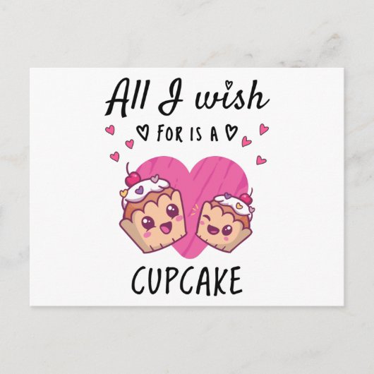 Ik wens alleen een Cupcake Briefkaart (Voorkant)