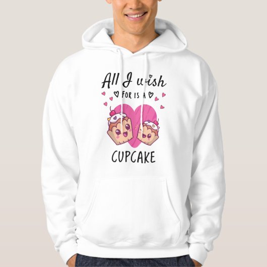 Ik wens alleen een Cupcake Hoodie (Voorkant)