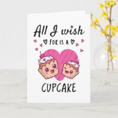 Ik wens alleen een Cupcake Kaart (Gele Bloem)