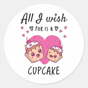 Ik wens alleen een Cupcake Ronde Sticker