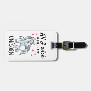 Ik wens alleen een Unicorn Bagagelabel