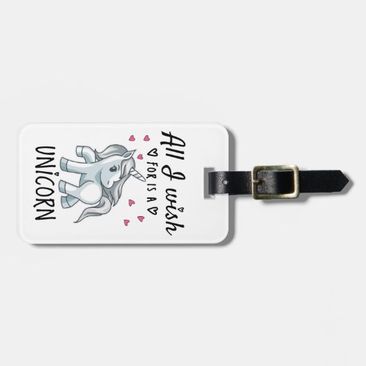 Ik wens alleen een Unicorn Bagagelabel (Voorkant horizontaal)