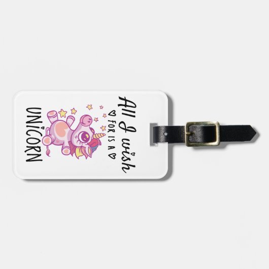 Ik wens alleen een Unicorn Bagagelabel (Voorkant horizontaal)