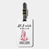 Ik wens alleen een Unicorn Bagagelabel (Voorkant verticaal)