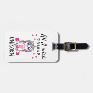 Ik wens alleen een Unicorn Bagagelabel