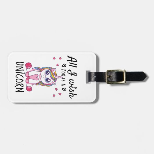 Ik wens alleen een Unicorn Bagagelabel (Voorkant horizontaal)