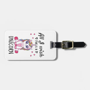Ik wens alleen een Unicorn Bagagelabel