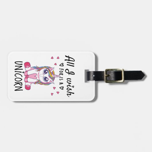 Ik wens alleen een Unicorn Bagagelabel (Voorkant horizontaal)