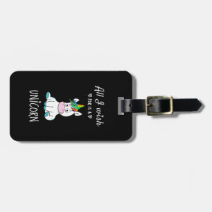 Ik wens alleen een Unicorn Bagagelabel