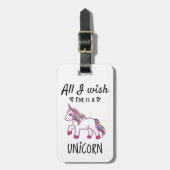 Ik wens alleen een Unicorn Bagagelabel (Voorkant verticaal)