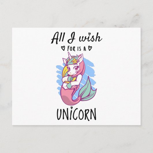 Ik wens alleen een Unicorn Briefkaart (Voorkant)