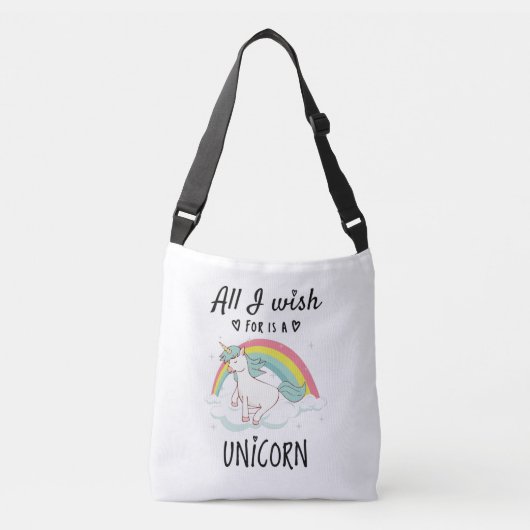 Ik wens alleen een Unicorn Crossbody Tas (Voorkant)