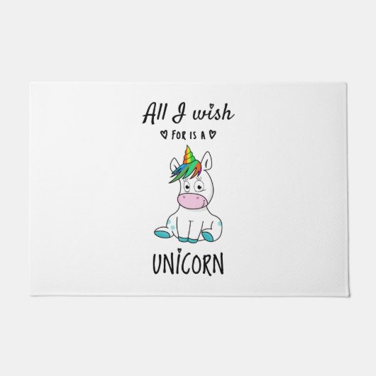 Ik wens alleen een Unicorn Deurmat (Voorkant)