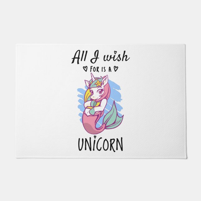 Ik wens alleen een Unicorn Deurmat (Voorkant)