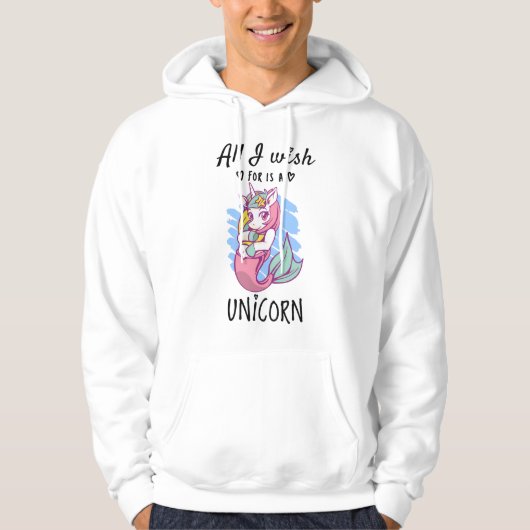 Ik wens alleen een Unicorn Hoodie (Voorkant)