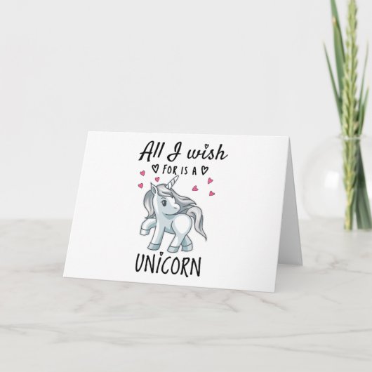Ik wens alleen een Unicorn Kaart (Voorkant)