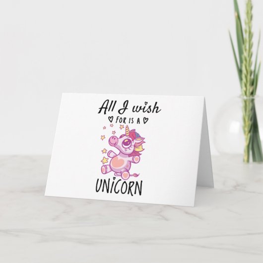 Ik wens alleen een Unicorn Kaart (Voorkant)