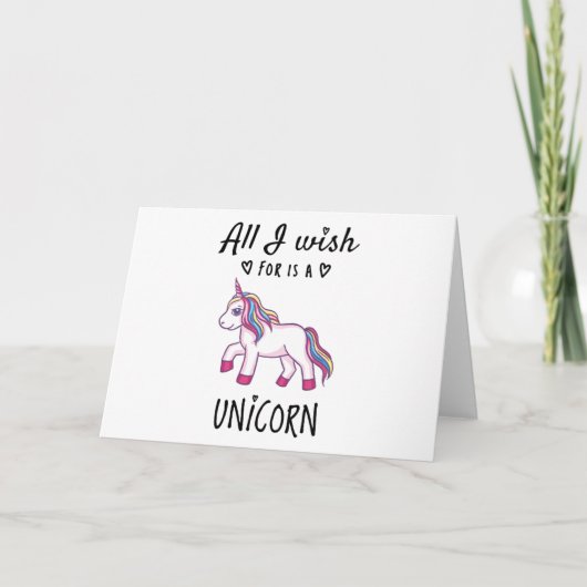 Ik wens alleen een Unicorn Kaart (Voorkant)