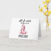 Ik wens alleen een Unicorn Kaart (Gele Bloem)