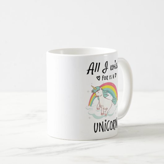 Ik wens alleen een Unicorn Koffiemok (Voorkant rechts)