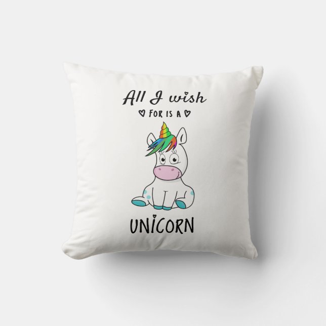 Ik wens alleen een Unicorn Kussen (Voorkant)