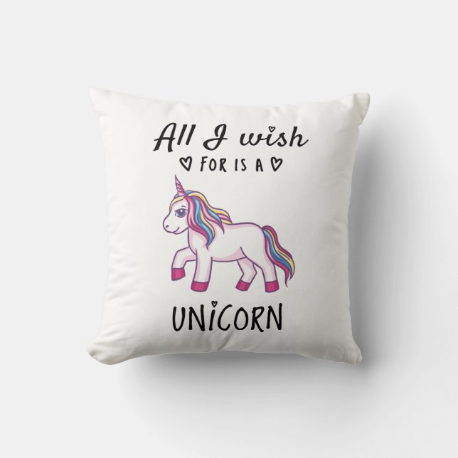 Ik wens alleen een Unicorn Kussen (Voorkant)
