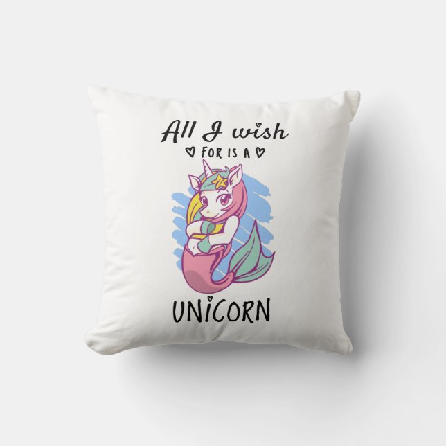 Ik wens alleen een Unicorn Kussen (Voorkant)