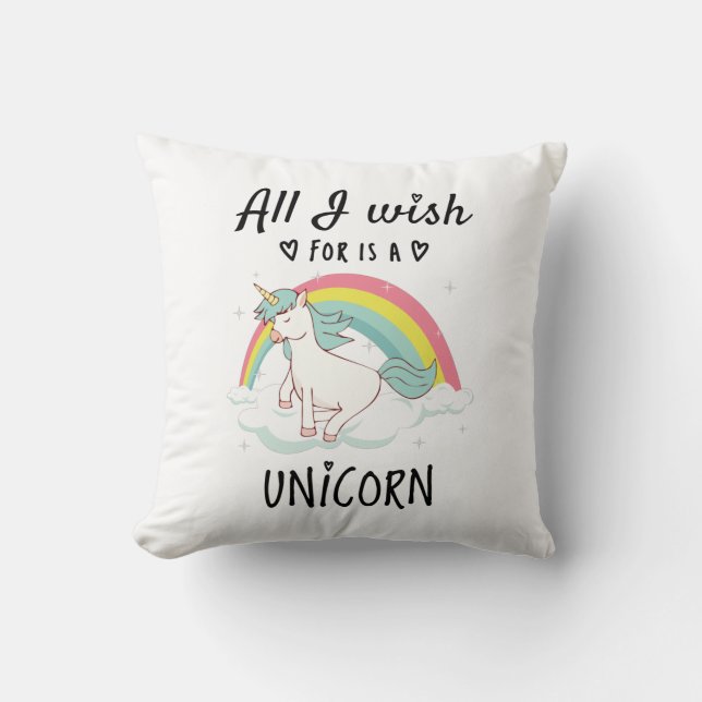 Ik wens alleen een Unicorn Kussen (Voorkant)