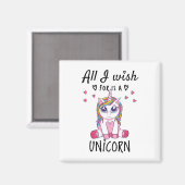 Ik wens alleen een Unicorn Magneet (Voorkant / Achterkant)