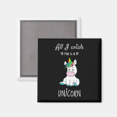 Ik wens alleen een Unicorn Magneet (Voorkant / Achterkant)