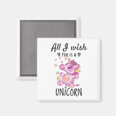 Ik wens alleen een Unicorn Magneet (Voorkant / Achterkant)