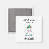 Ik wens alleen een Unicorn Magneet (Voorkant / Achterkant)