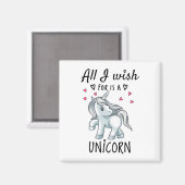 Ik wens alleen een Unicorn Magneet (Voorkant / Achterkant)