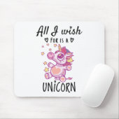 Ik wens alleen een Unicorn Muismat (Met muis)