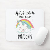 Ik wens alleen een Unicorn Muismat (Met muis)