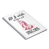 Ik wens alleen een Unicorn Notitieboek (Rechterzijde)