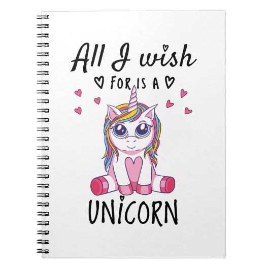 Ik wens alleen een Unicorn Notitieboek (Voorkant)